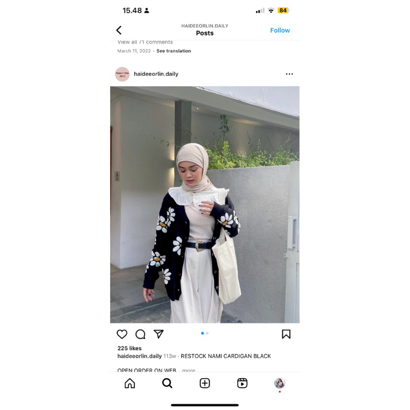 nami cardigan haidee & orlin official shop preloved haidee ready black n cream