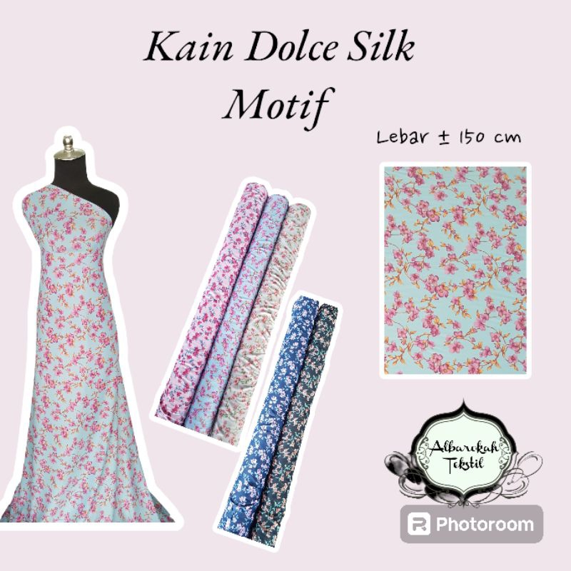 Bahan Kain Rayon Viscose Dolce Silk Motif/rayon halus lembut murah