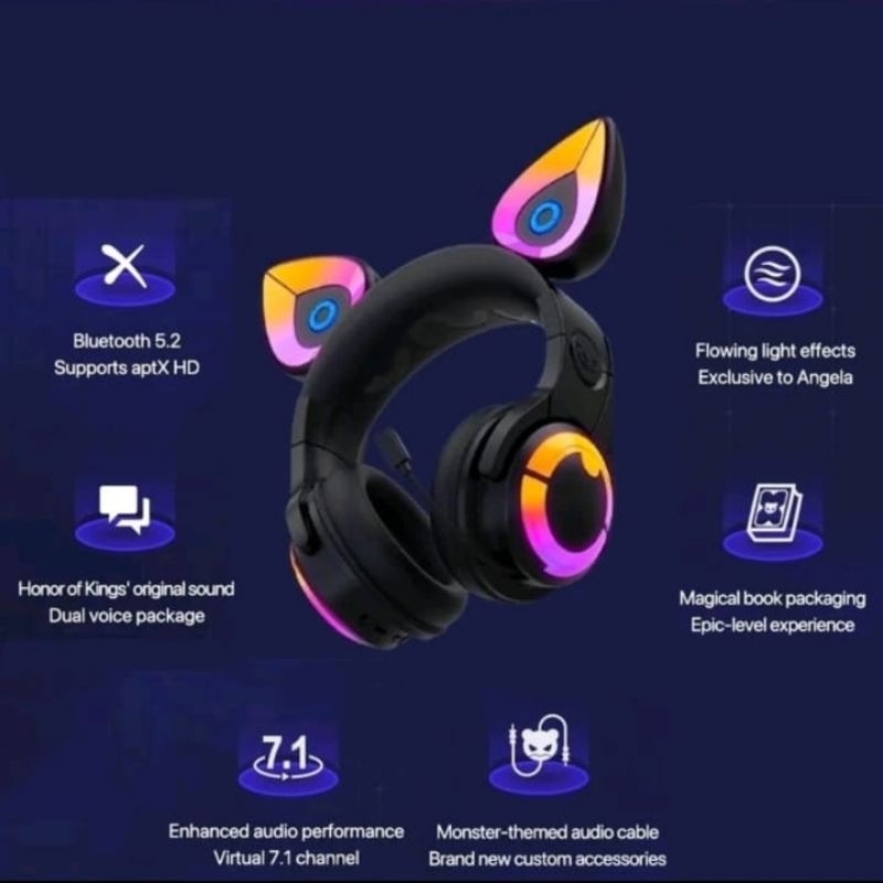 YOWU Glory Of The King Wireless Bluetooth Angela Co-Branded Head Mounted Headset Limited Customized 