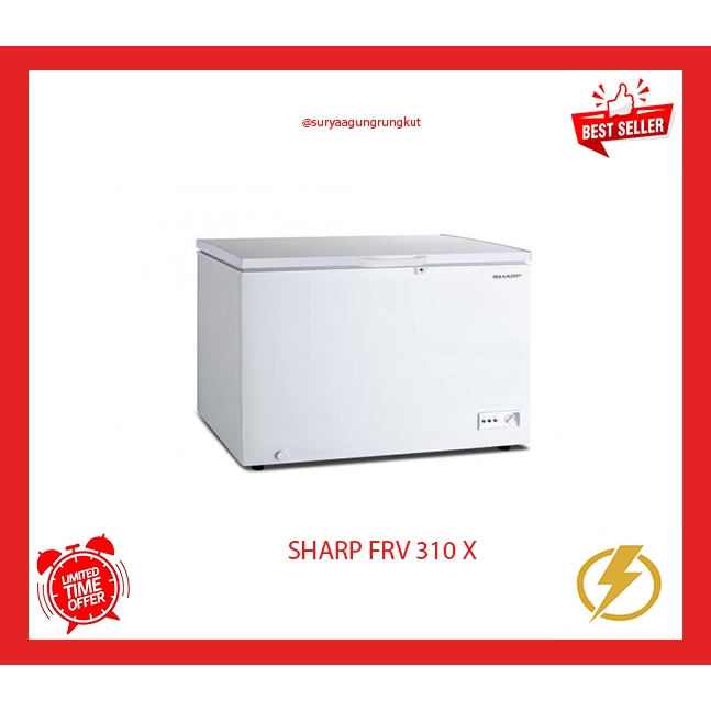 FREEZER BOX SHARP 300 L FRV 310 X (FREE ONGKIR SBY)