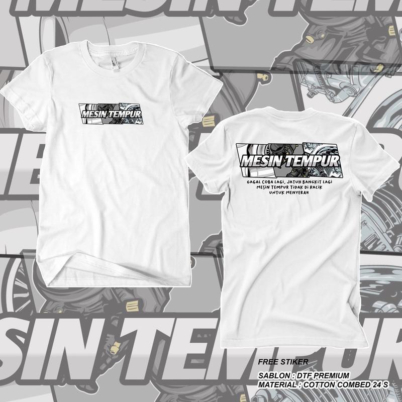 Kaos Mesin Tempur Vol 2 / Baju Distro Gagal Coba Lagi Jatuh Bangkit Lagi / Atasan Pria Wanita