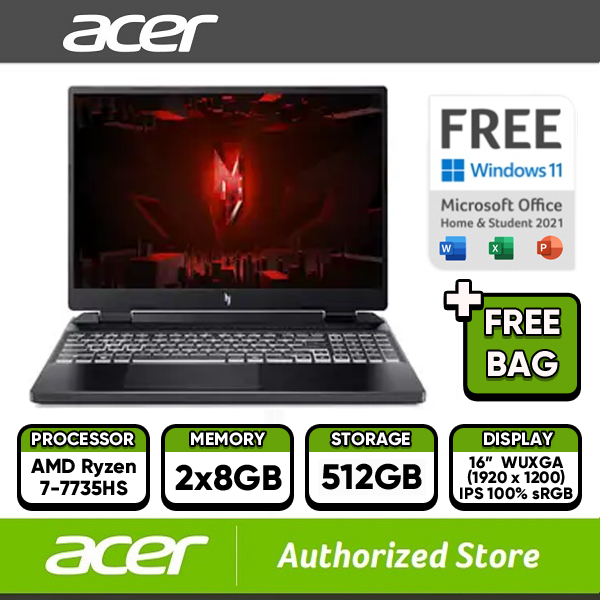 Acer Laptop gaming Nitro 16 AN16-41-R5N2 AMD Ryzen 7-7735HS NHQKBSN004
