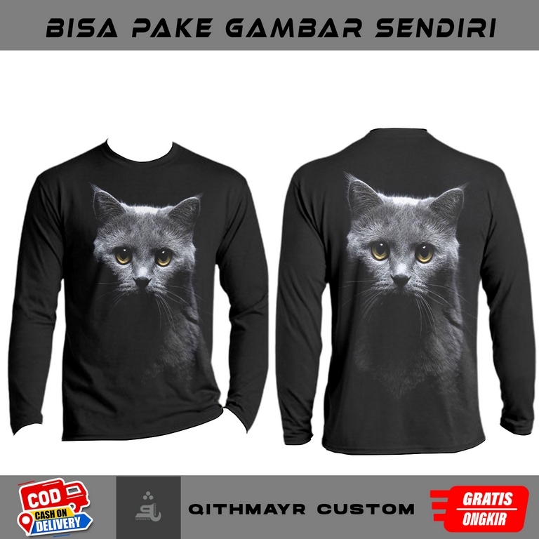 Atasan pria baju jersey kucing 3D elegan / kaos komunitas pecinta kucing sublimation 3D