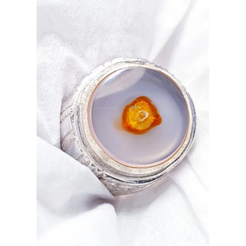 Batu akik sumur bandung combong serambut unik size kantoran