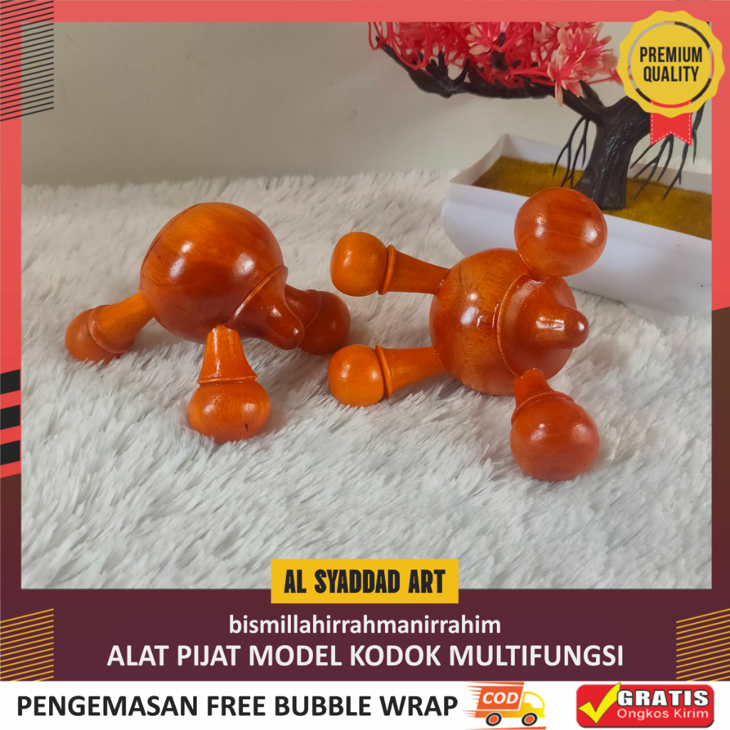 Alat Pijat Terapi Refleksi Model Kodok Kaki Empat Full Kayu Super
