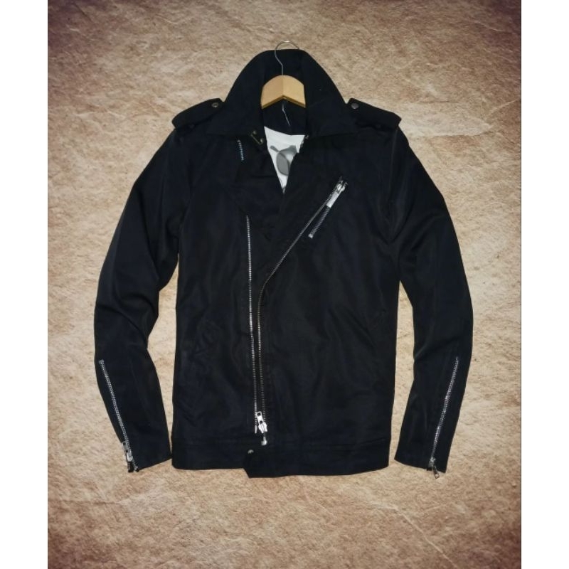 jaket keren model ramones bahan kanvas keren preloved