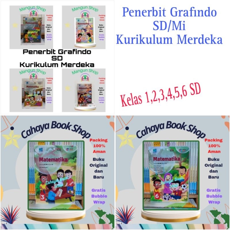 Buku Matematika Kelas 1,2,3,4,5,6 SD Kurikulum Merdeka Grafindo