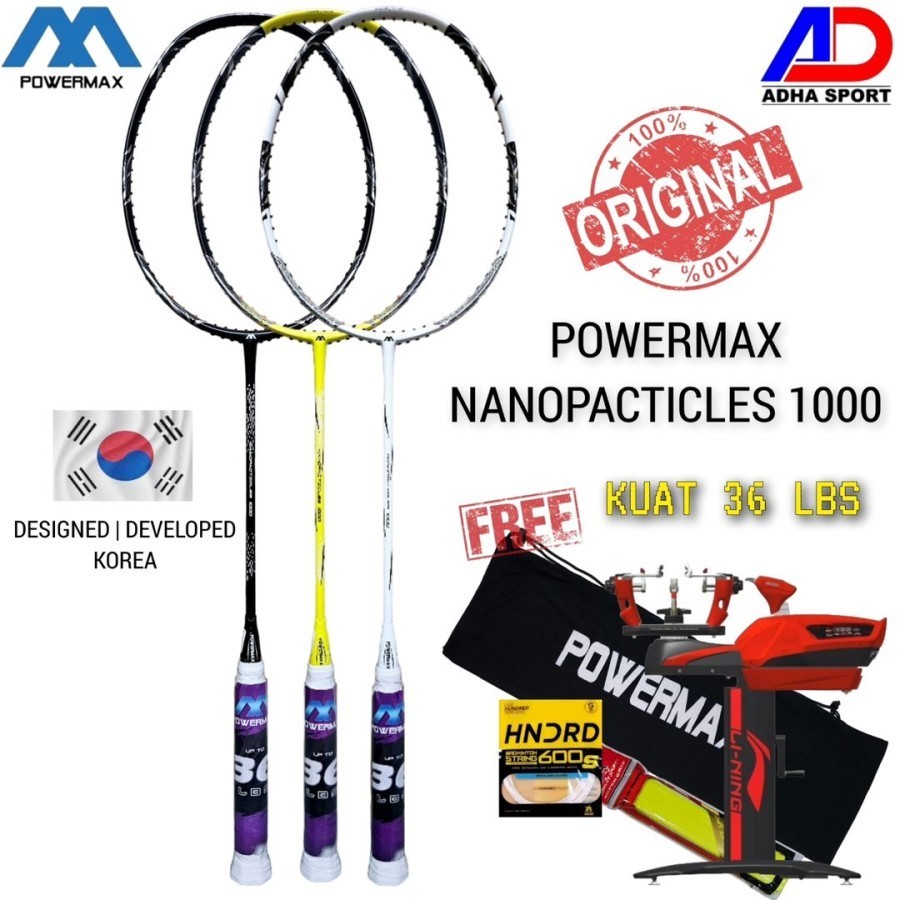 Raket Badminton Powermax NANOPACTICLES 1000 Original Raket Bulutangkis