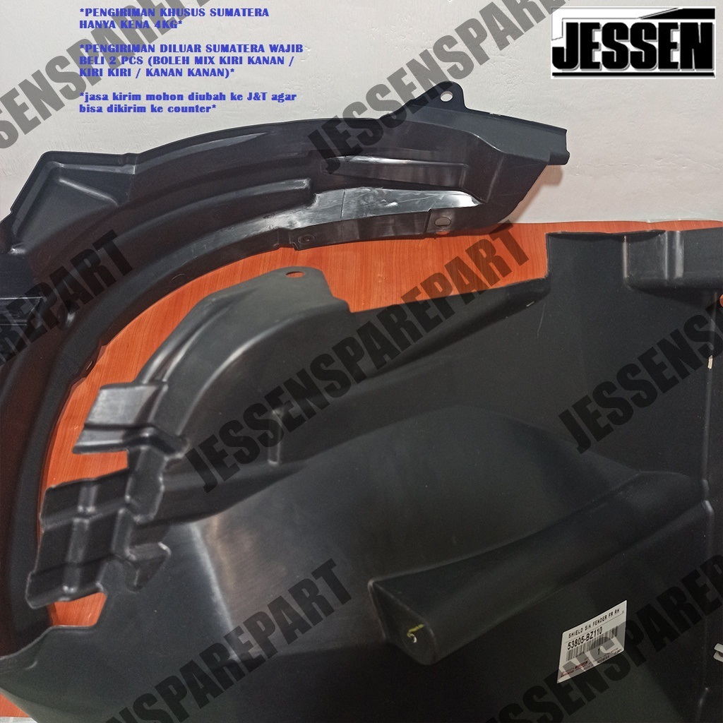 LINER FENDER SPAKBOR DEPAN KIRI KANAN NEW RUSH TERIOS 53805-BZ110 53806-BZ010