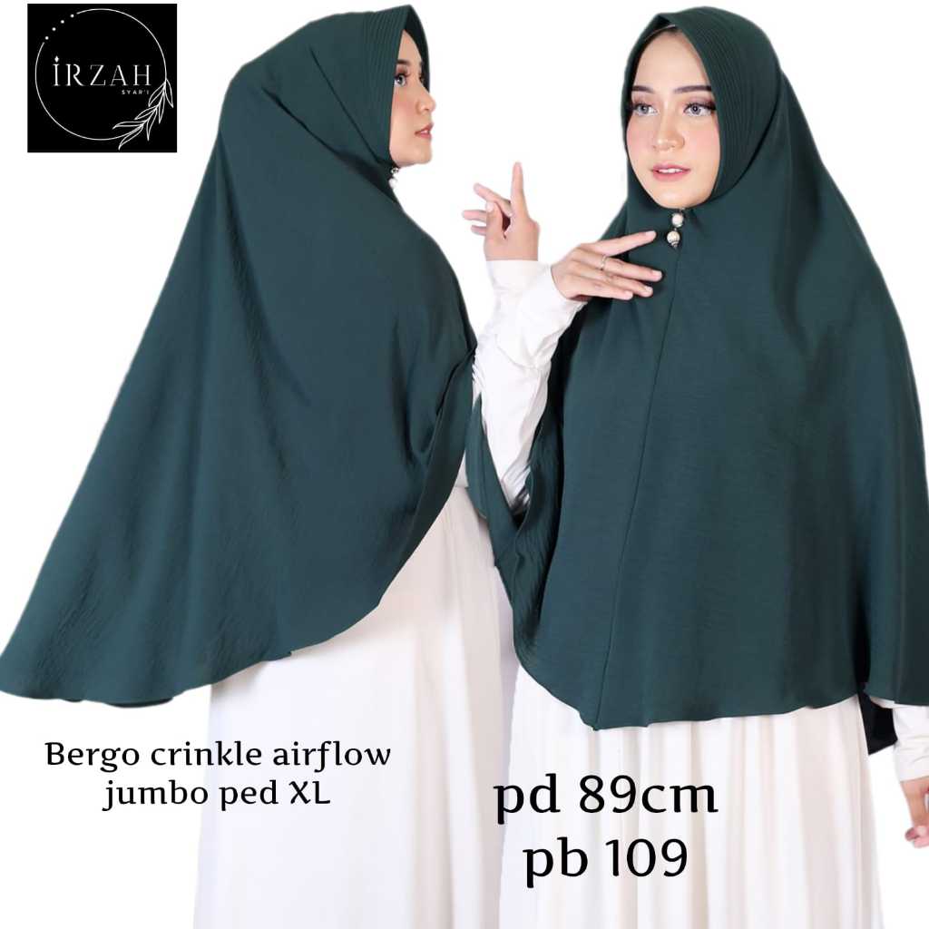 bergo crinkle pet busa antem XL jilbab cringkle jumbo hijab oval jumbo crinkle airflow hijan instan