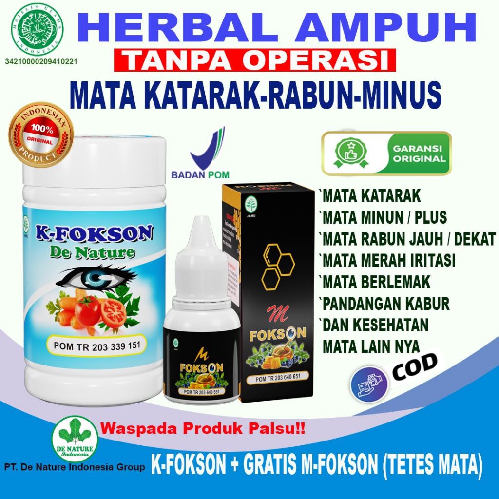 K fokson M fokson Obat Herbal Mata Katarak Ampuh Mata Minus Silinder Rabun Jauh Dekat Glukoma