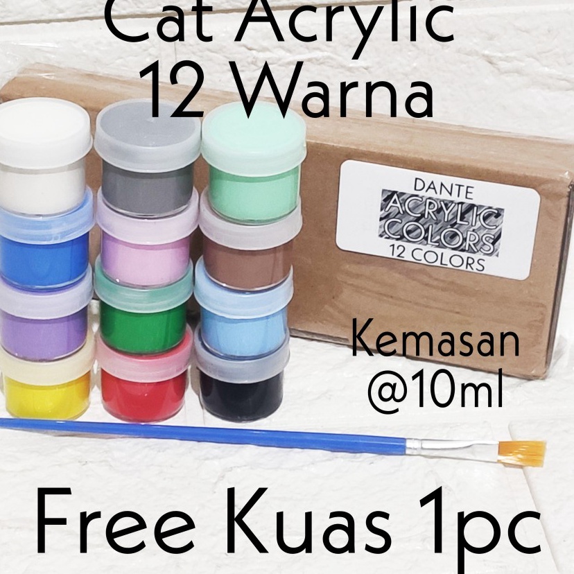 

Ready Terjamin Cat Acrylic 12 Warna Dante Set