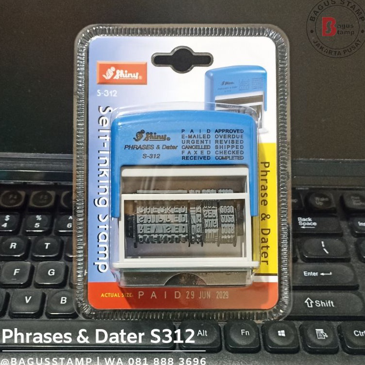 

Murah Terkeren Stempel Tanggalan Shiny S312 S 312 S312 Self Ink Phrases Dater Stamp