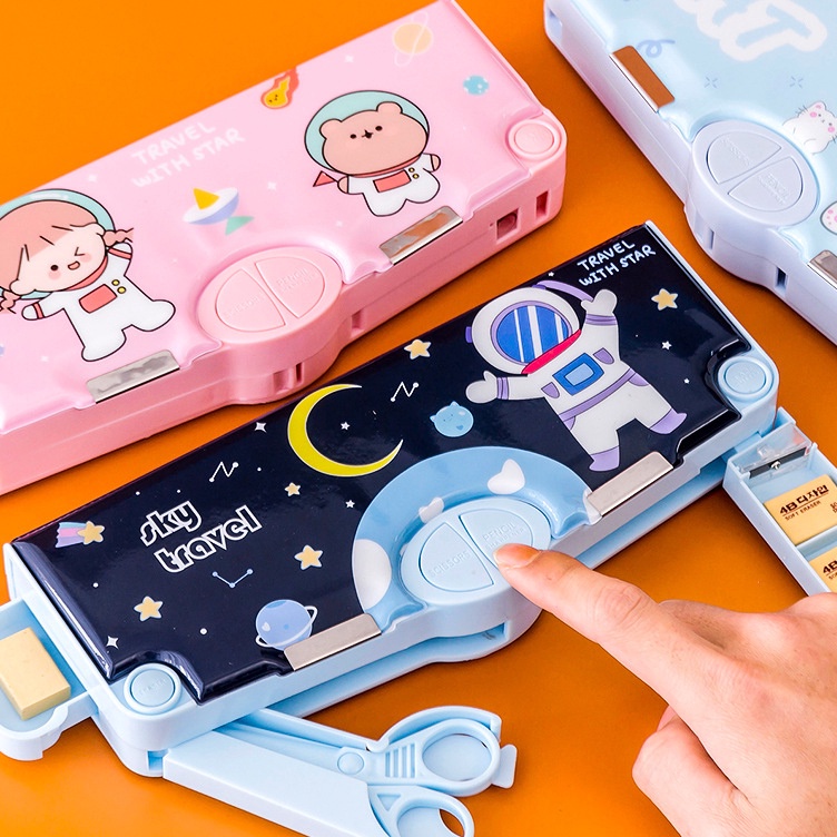 

Paling Diminati HNK Kotak Pensil Anak Sekolah Pola Kartun Lapisan Ganda Tunggal dengan Rautan Multifungsi
