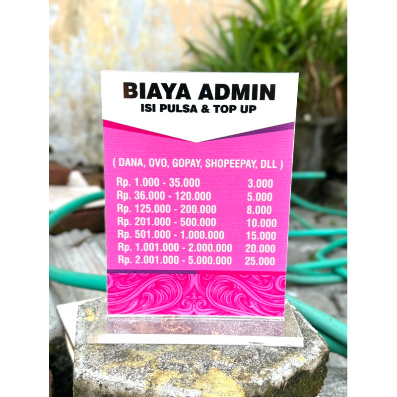 

BAHAN TEBAL AKRILIK MEJA UK 20x15 BISA CUSTOM BIAYA ADMIN TOP UP AGEN BANK / GERAI TOKO