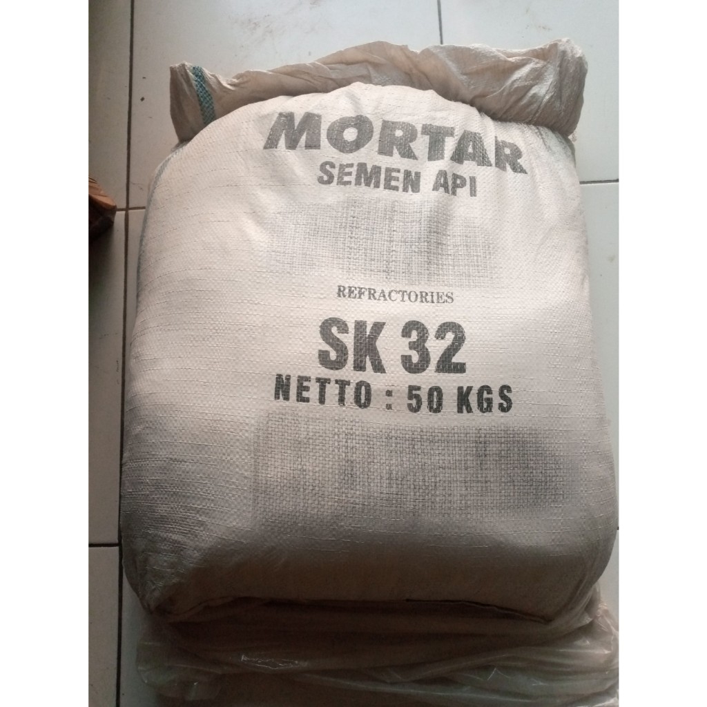 Semen Mortar SK32, Eceran per 5 kg, khusus untuk pemasangan bata, bertahan di suhu 1200°c