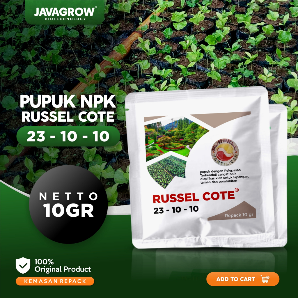 Pupuk Npk Nutrisi Rumput Bonsai Osmocote Russel Cote 23 10 10 Sachet 10 Gram