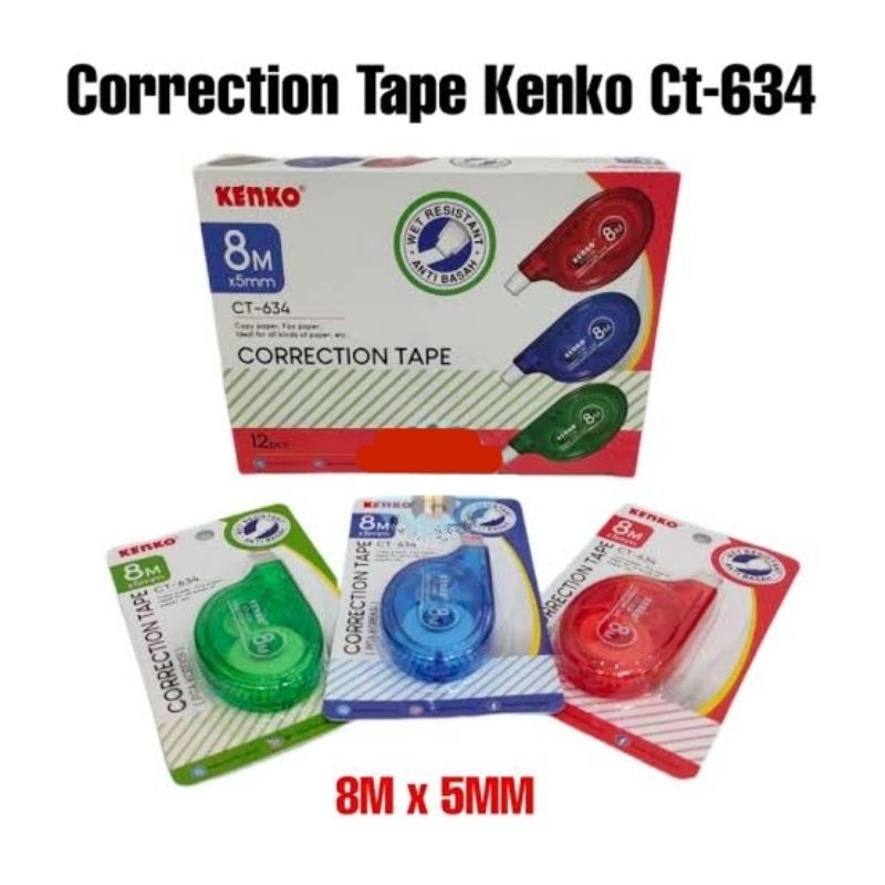 

Tip-ex Kertas Kenko CT-634 Correction Tape Isi 12 Pcs