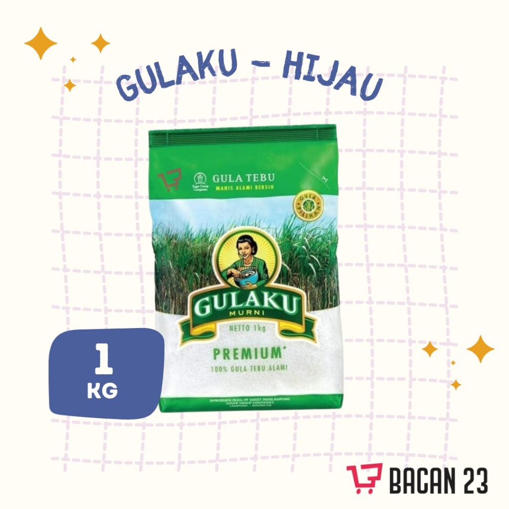 

Gulaku Murni Hijau (1 Kg) Gula Pasir Putih Kiloan Premium