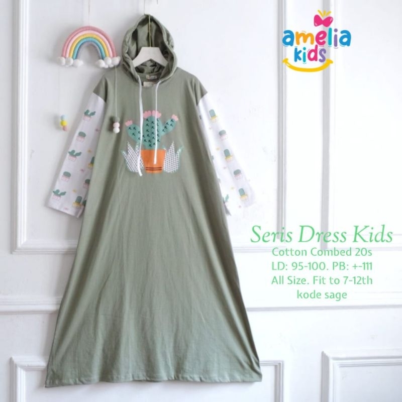 REALPICT TIARA Maxy + seris KIDS amelia JEANS WASH - GAMIS ANAK PEREMPUAN