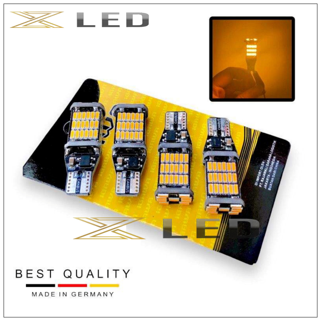 PAKET KOMPLIT LAMPU LED SEIN MOTOR T10-T15 45 LED 6 WATT | FLASHER SEN | SEIN DAJJAL SUPERTERANG | S