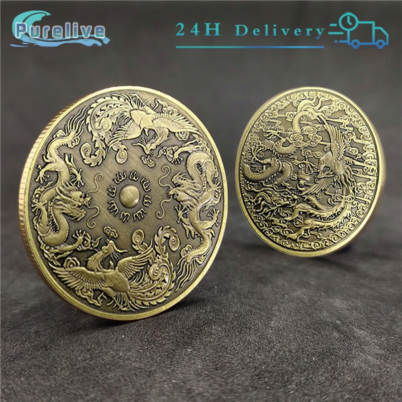 Kemakmuran Yang Dibawa Dragon and Phoenix Koin Feng Shui Year of Dragon Naga