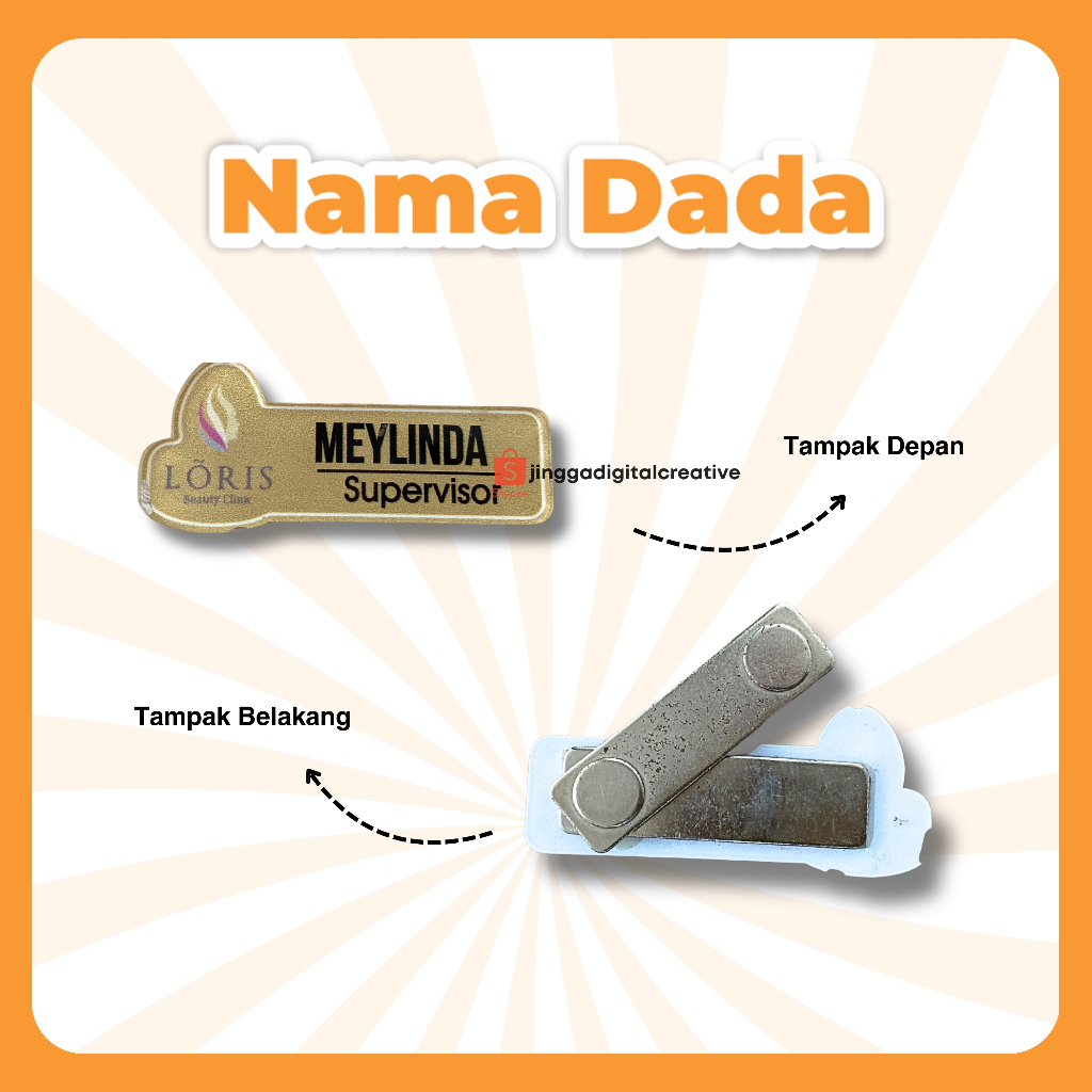 

[ Jingga ] Name Tag Magnet | Nama Dada Magnet | Nama Dada Custom | Pin Nama Custom