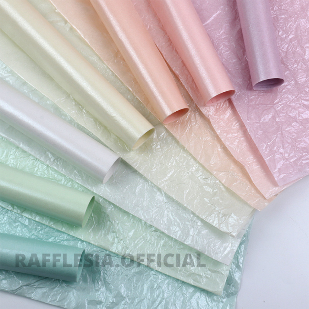 

[5 LEMBAR] Flower Wrapping Pearl Pear Paper Sydney Tissue Waterproof Korean Pear Kertas Bunga Buket Florsit Wrapping