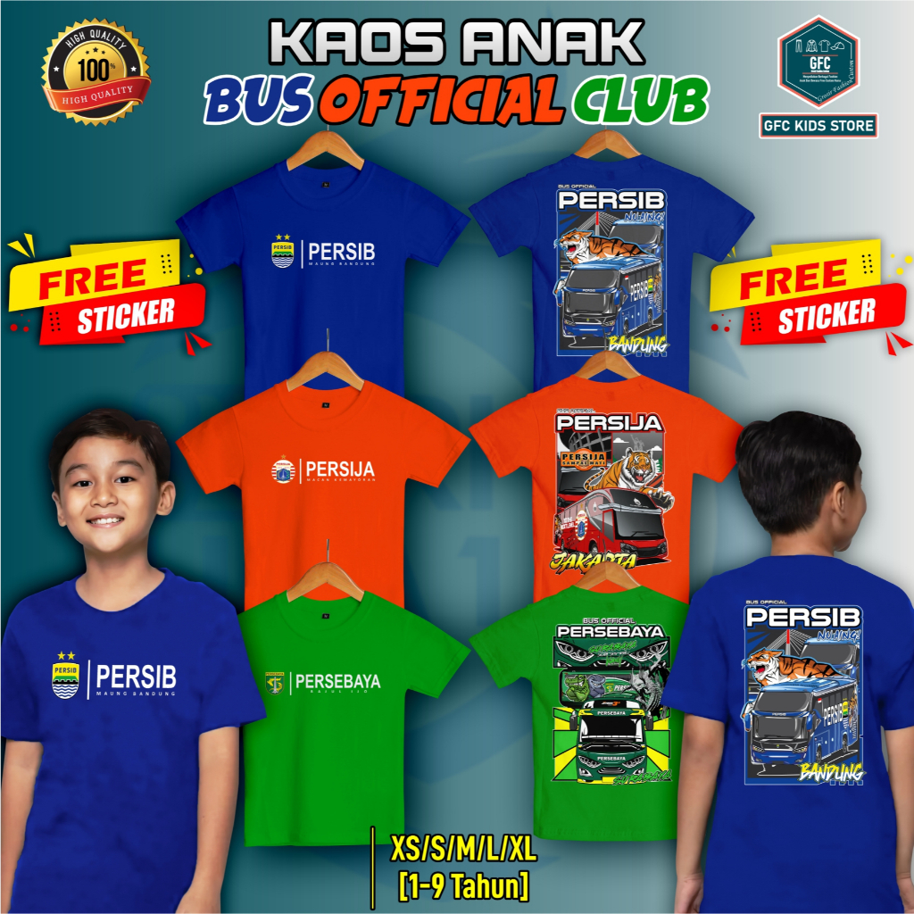 KAOS ANAK TEMA OFFICIAL CLUB BOLA