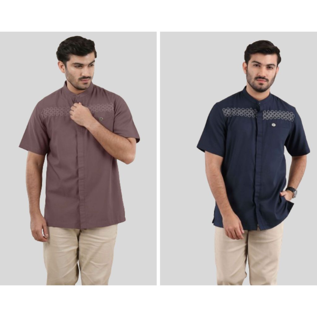 KOKO AYAH SARIMBIT NIBRAS RAVEENA BRIGHT COBALT CAPUCHINO KEMEJA COUPLE BAJU BUSANA MUSLIM LENGAN PE