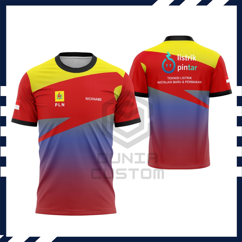 Kaos Baju  PLN Perusahaan Listrik Negara Fullprint / Baju Pln / Kaos Jersey PLN