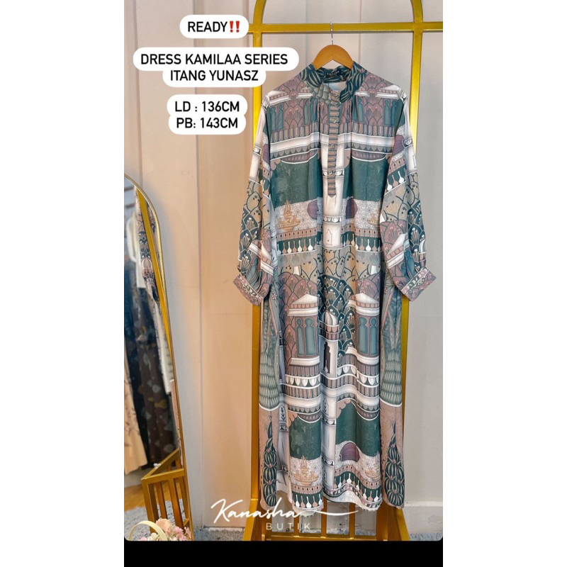 Dress Kamilaa Premium by Itang Yunasz - Gamis Wanita Simple dan Elegan - Dress Daily Outfit