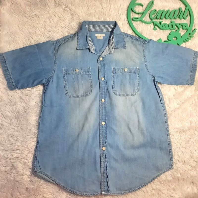 10-12 tahun PL GU Kemeja Denim Anak