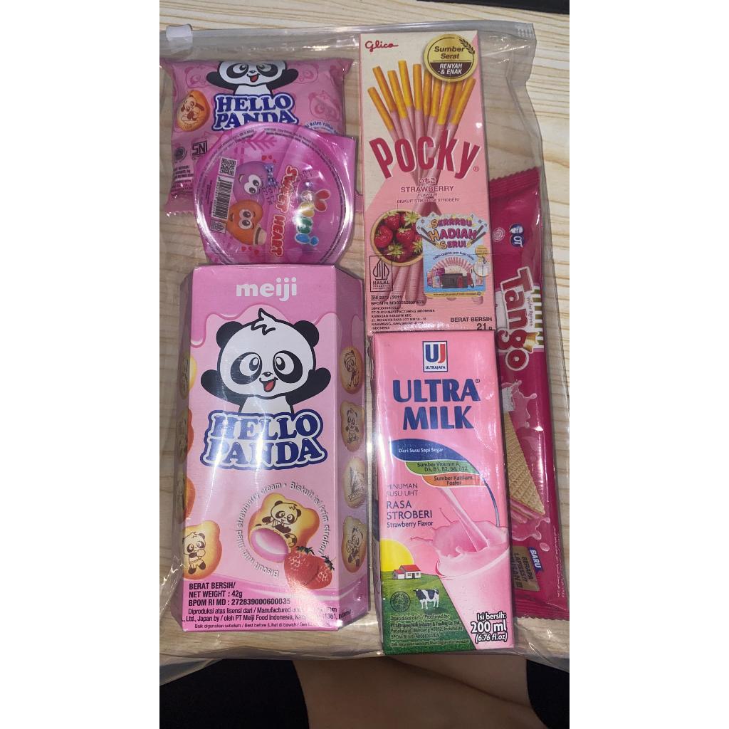 

Snack ulang tahun / Hampers serba pink paket 25K