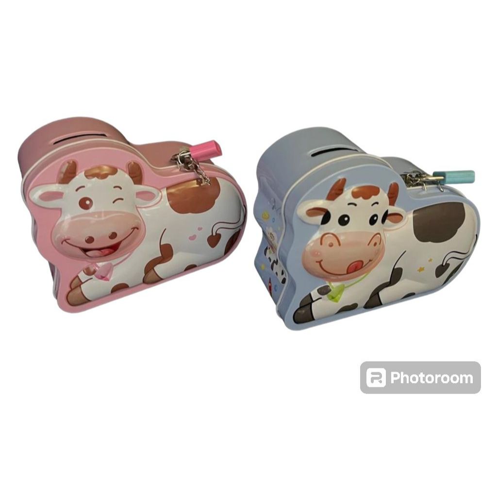 CELENGAN GEMBOK KALENG KARAKTER sapi untuk anak lucu dan unik murah