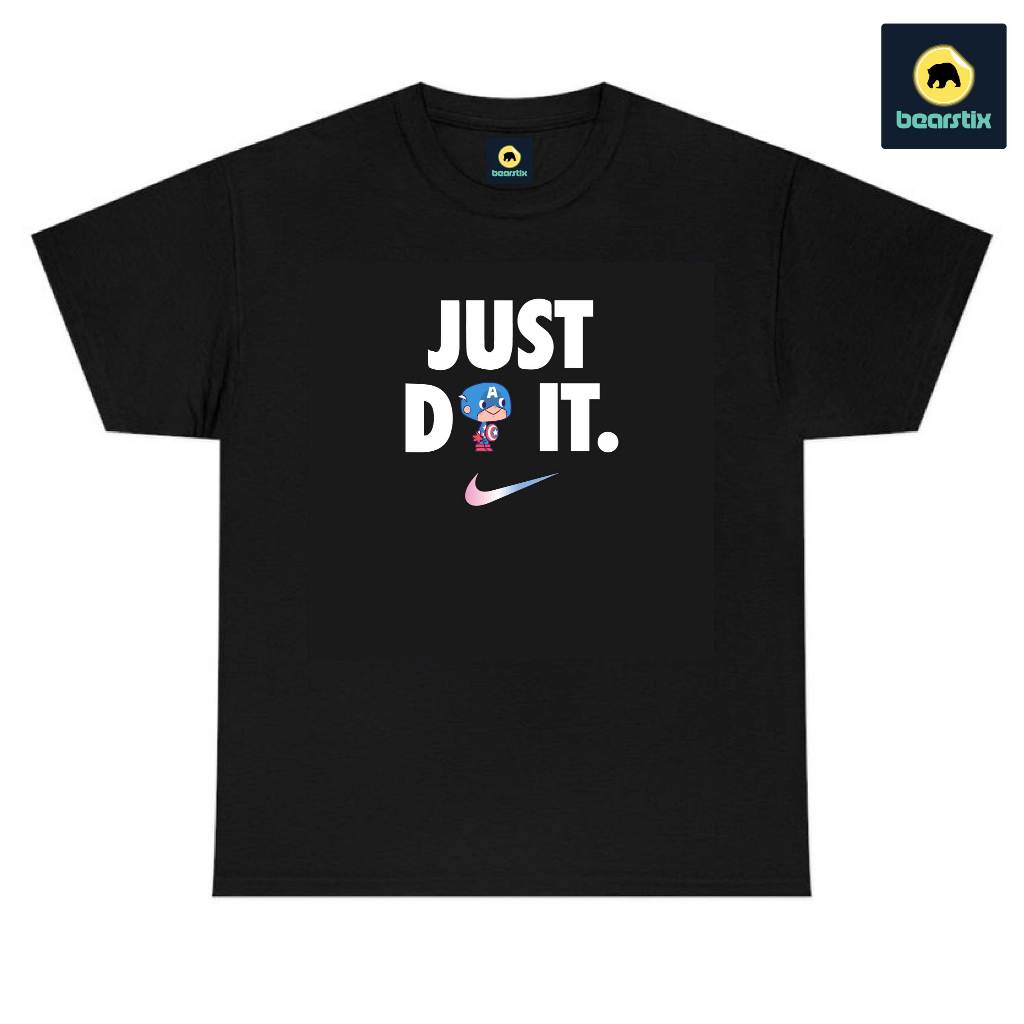 T-Shirt Nike Captain America Chibi - Kaos Marvel Avengers - T-Shirt Superhero - Baju Atasan Unisex J