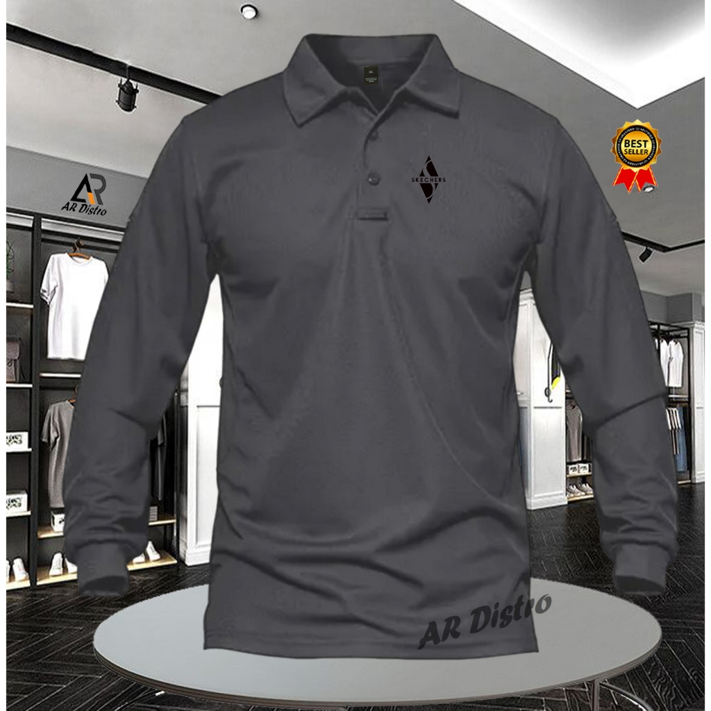 POLO Shirt KAOS POLO LENGAN PANJANG PRIA/WANITA POLO R4LPH SKECHERS LP BLACK //Kaos Kerah Polo Shirt