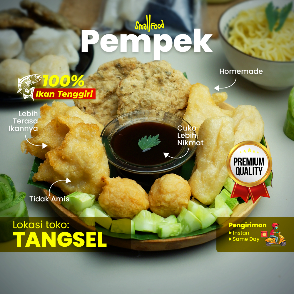 

Pempek Palembang Asli 100% Ikan Tenggiri / Pempek Premium Free Kuah Cuko Kental Pedas Sedang Manis / Pempek Terlaris