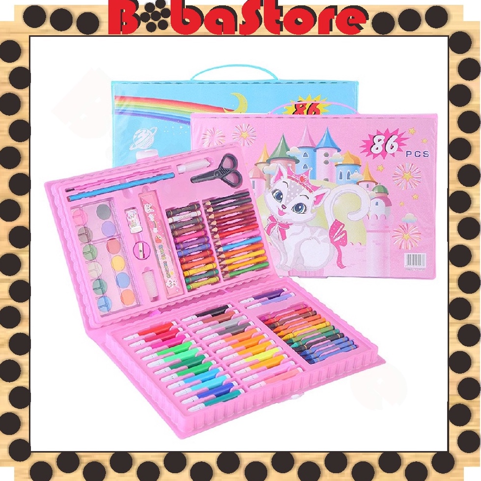 

KODE G8O2 Bobastore Krayon Set Koper 86Pcs In 1 Alat Lukis Lengkap Crayon Full Set Kualitas Impor S56