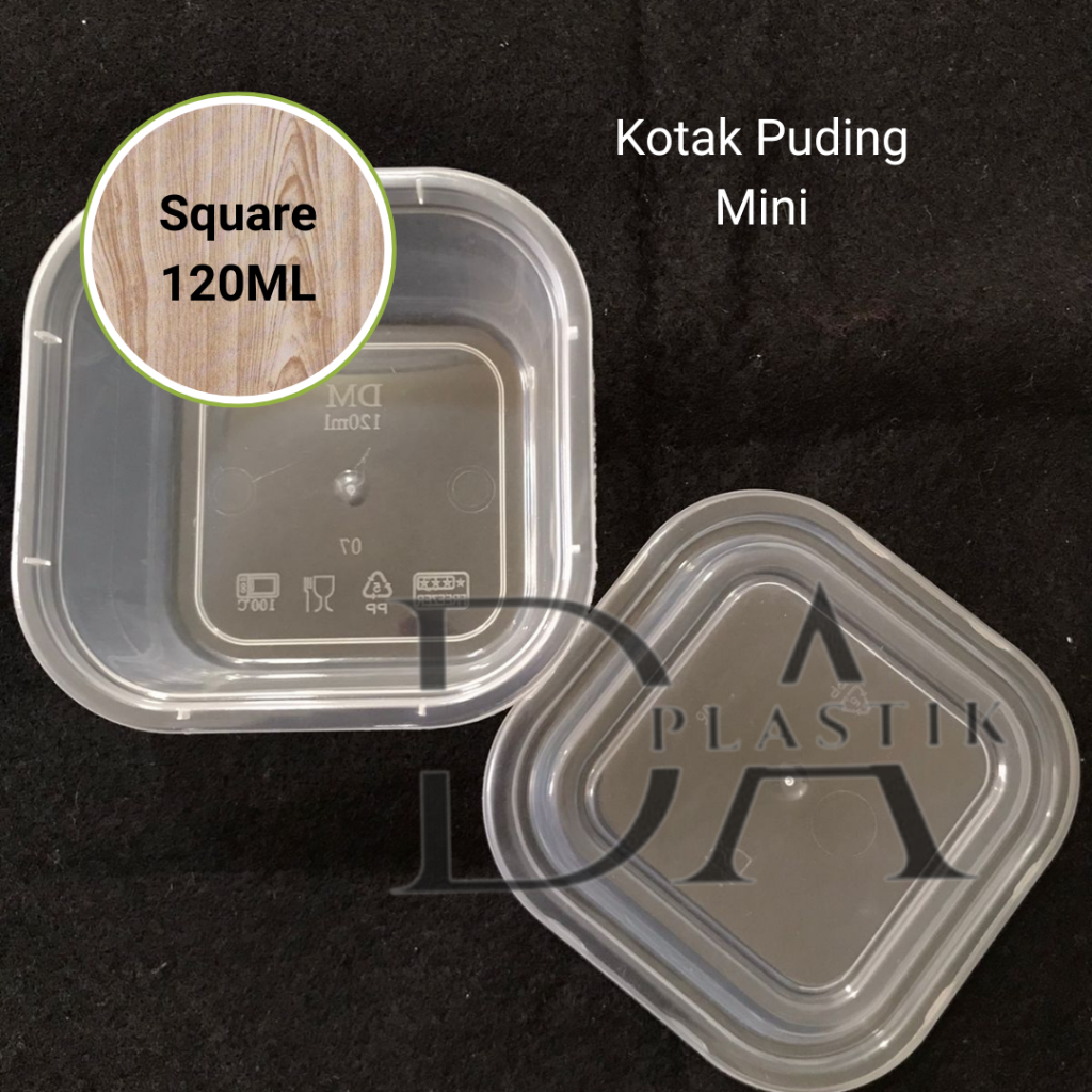 Thinwal Square Kotak Segiempat Cup Puding Mini 120ml