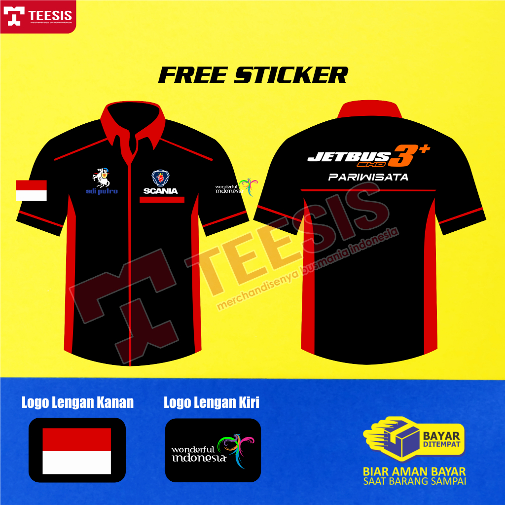 Kemeja Baju Bus Bis Mania Bismania Scania Jetbus 5 SHD Adiputro Pariwisata