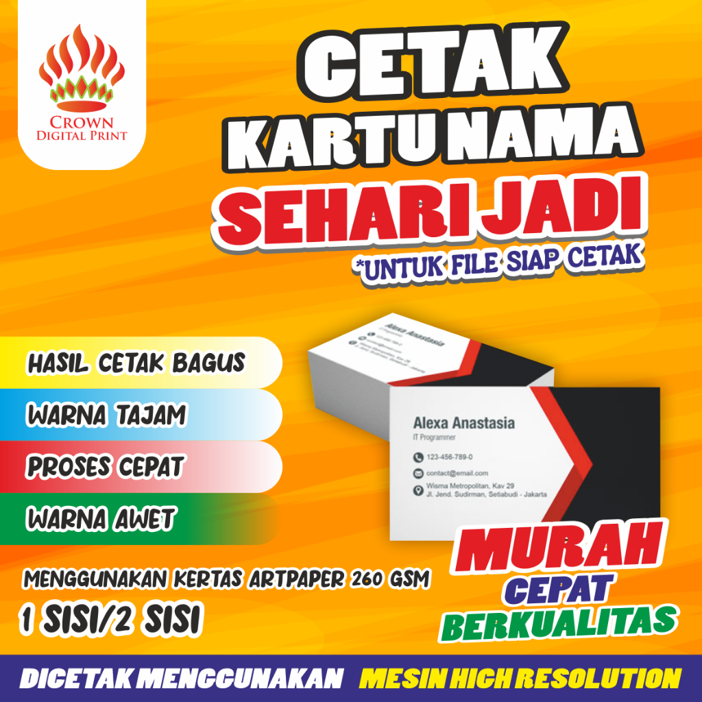 

PROMO KARTU NAMA isi 100 free Box/ Kartu Nama Custom/ Bussiness Card/ Name Card Art Carton 260/ Kartu Nama 1 sisi