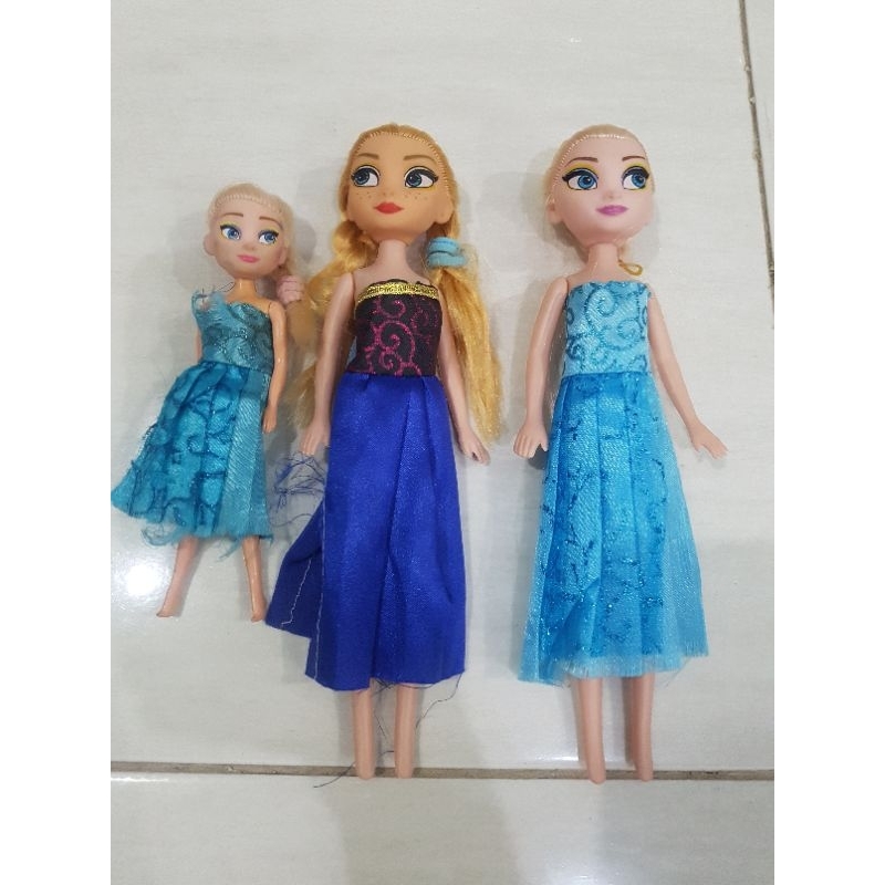 Preloved Mainan Anak Perempuan Barbie Frozen Elsa dan Ana
