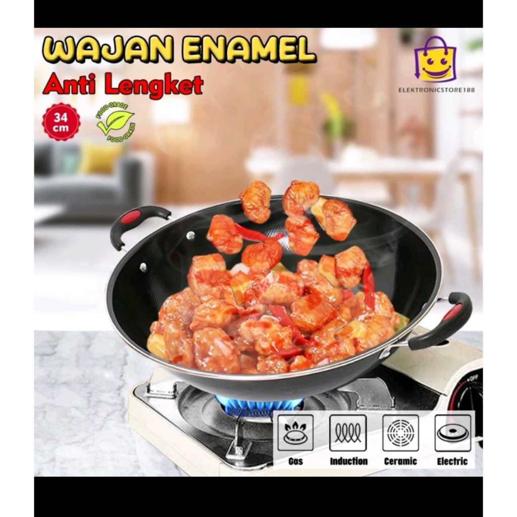 Wajan/kuali Enamel 34 cm