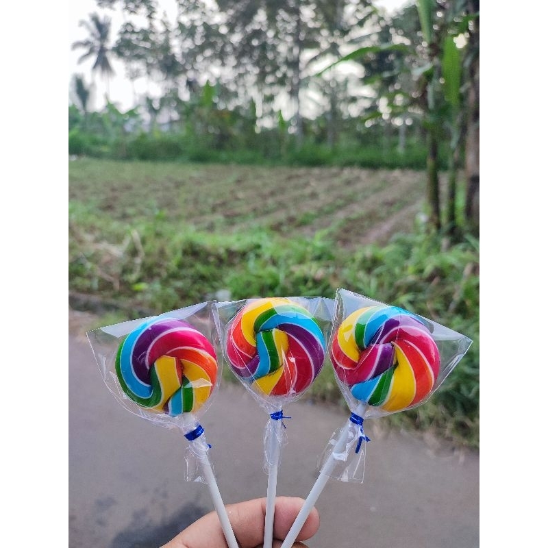 

permen lollipop diameter 4.5 cm bulat kwalitas premium tanpa pita