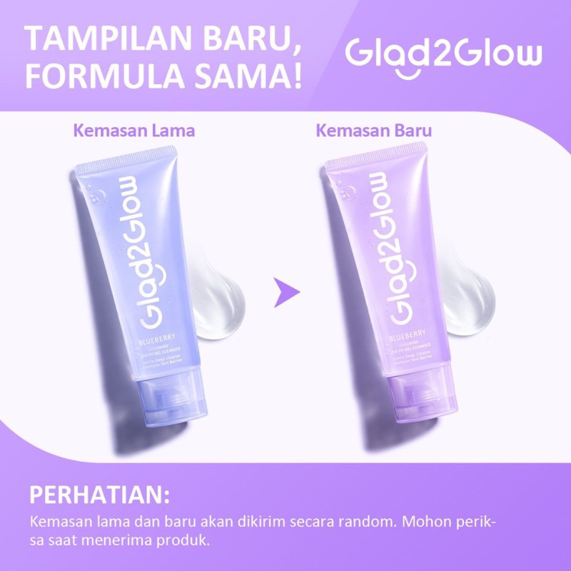Glad2Glow Blueberry Ceramide Low pH Gel Cleanser / glad 2 glow low ph cleanser / glade 2 glow low ph