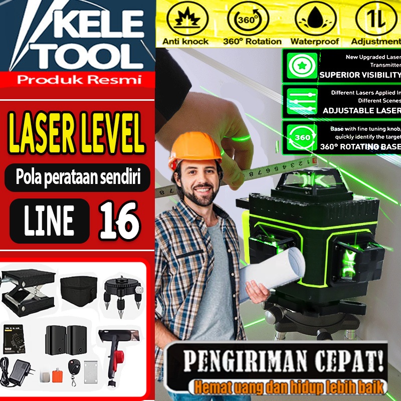 laser timbangan tukang laser 16 line 4d hilda termurah waterpass presisi laser level 4d 16 line lase