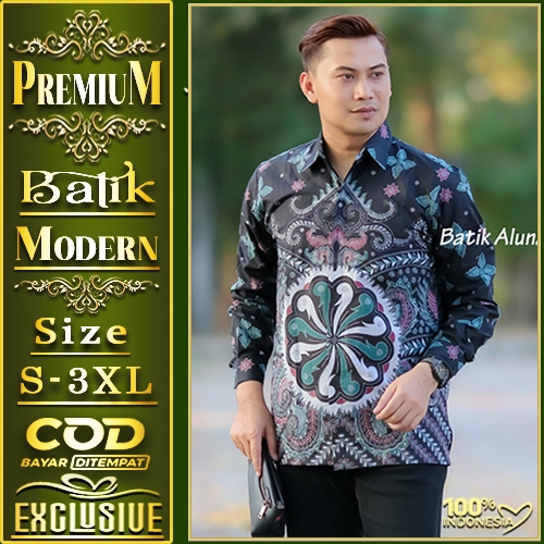 Batik Pria Premium Lengan Panjang Modern Furing Jumputan RBA 101