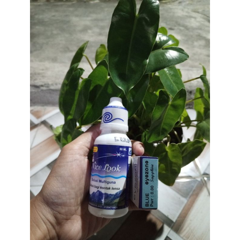 paket kecantikan mata, soflen eyezone dm 14 + cairan soflen nice look 60ml