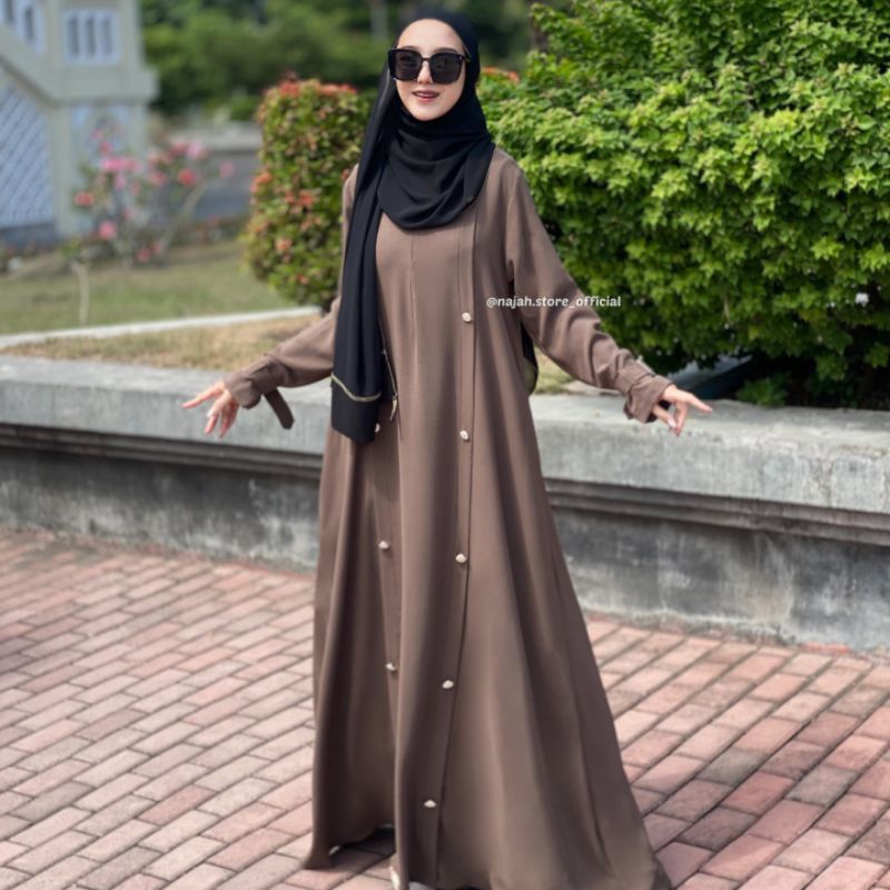 Najah - NEW Mecca Abaya Mazen Anti UV | Abaya Turki | Gamis Hitam | Abaya Only